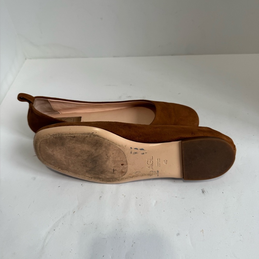 AGL Cognac Brown Kim Suede Ballet Flats Womens EU 40 - Picture 15 of 16
